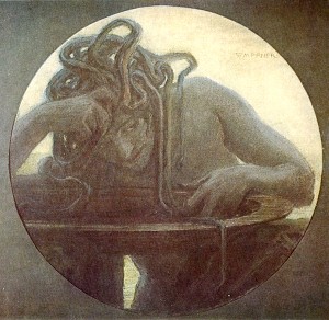 Medusa, painting by Maxmilian Pirner