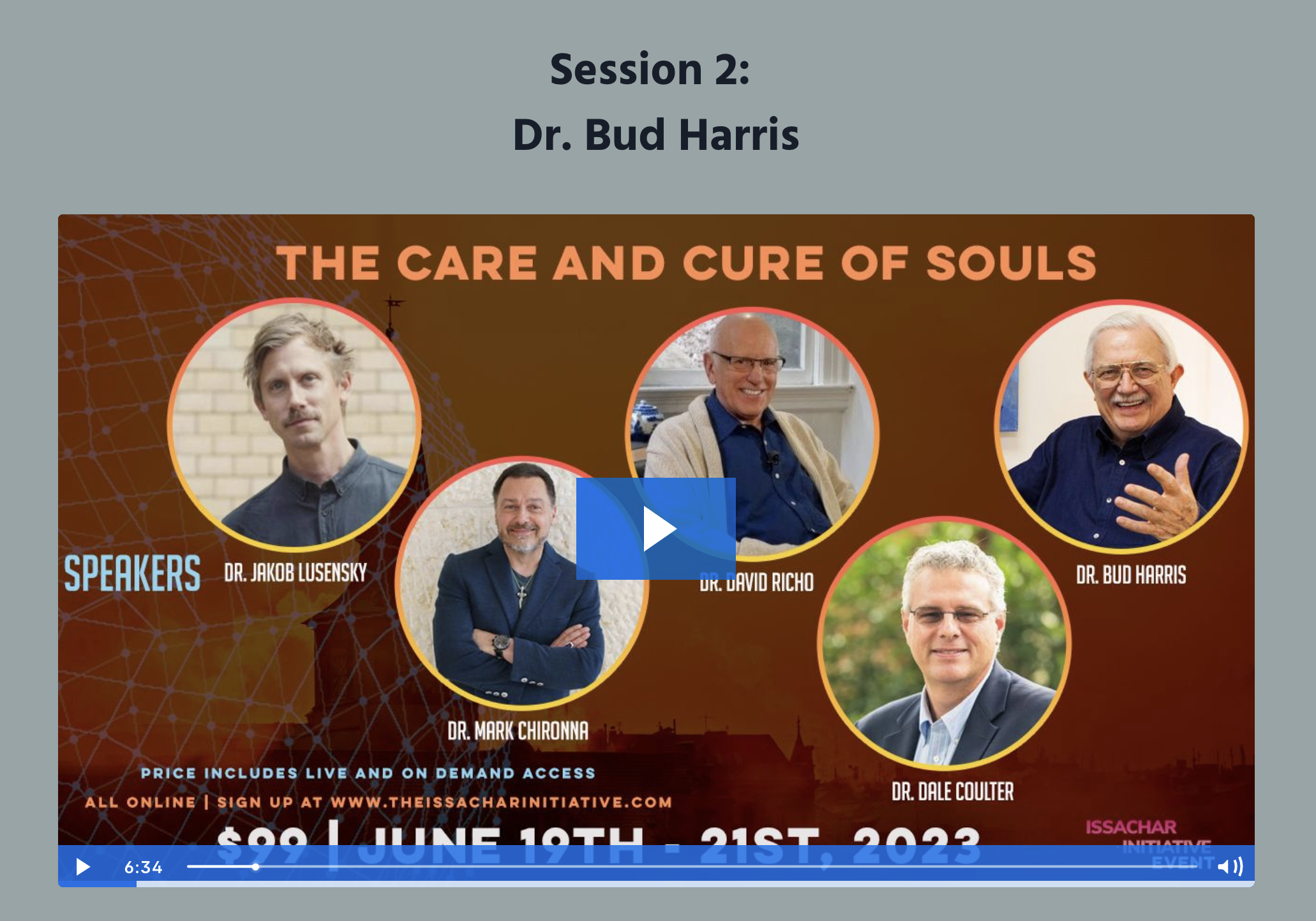 The Care and Cure of Souls with Dr. Bud Harris