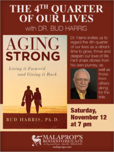 Jungian analyst and author Dr. Bud Harris presents Aging Strong at Malaprop's Bookstore in Asheville