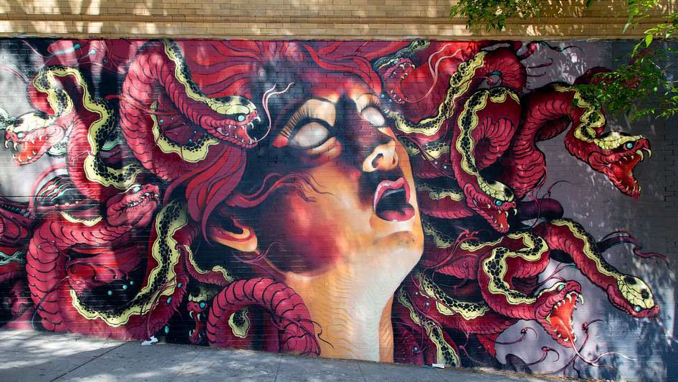 Medusa mural by Lango in the Haight-Ashbury neighborhood, San Francisco, California